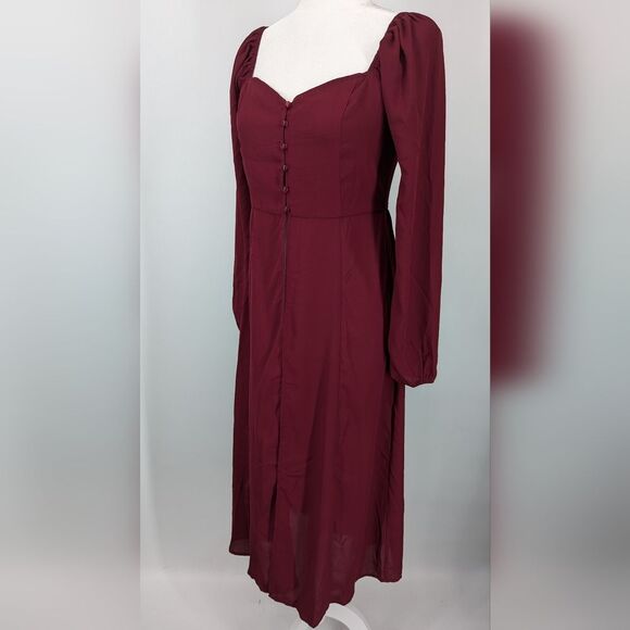 New York & Company NY&C Wine Red Milkmaid Maxi Floor Length Cardigan XXL NWT - Picture 3 of 10